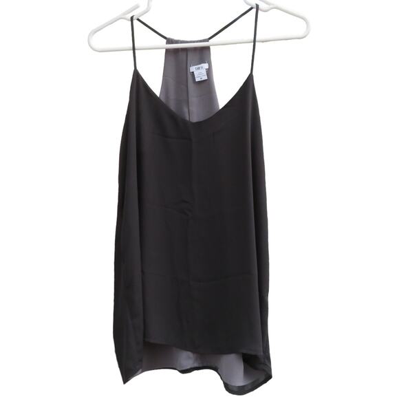 Bar III Womens V-Neck Flowy Tank Top Sleeveless Blouse Cut Out Back Black M NWOT - Picture 1 of 7